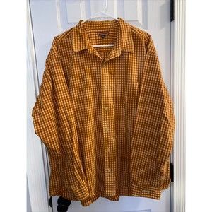 BKE Division Button Shirt Long Sleeve Yellow Red Plaid XXL 2XL